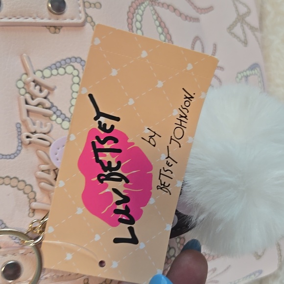 BETSY JOHNSON BOW PINK BAG WITH CHARM NWT - Picture 3 of 6